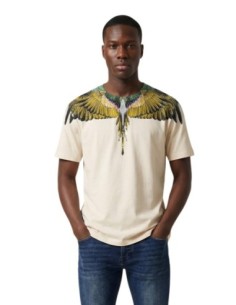 County Of Milan t-shirt homme beige imprimé coton – Été