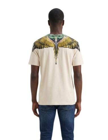 County Of Milan t-shirt homme beige imprimé coton – Été
