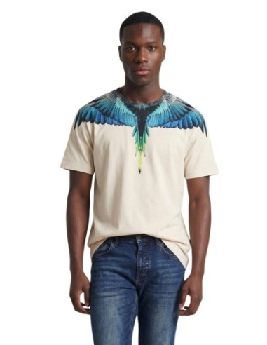 County Of Milan t-shirt homme beige imprimé coton – Casual