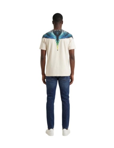 County Of Milan t-shirt homme beige imprimé coton – Casual