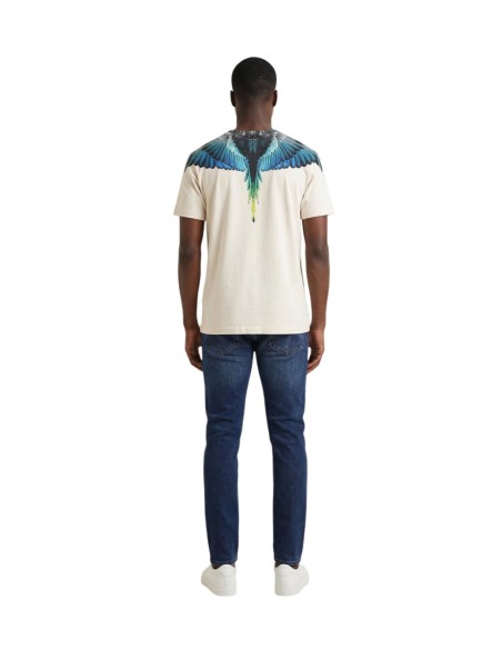 County Of Milan t-shirt homme beige imprimé coton – Casual