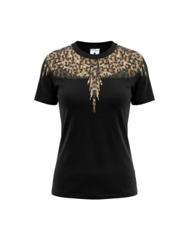 County Of Milan t-shirt femme noir léopard coton – Style urbain