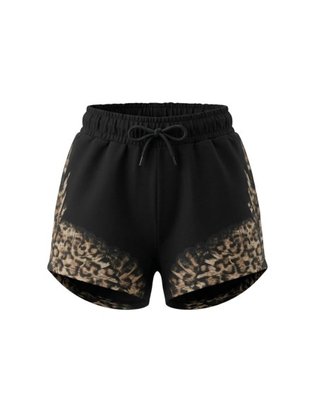 County Of Milan short femme noir léopard coton – Tendance