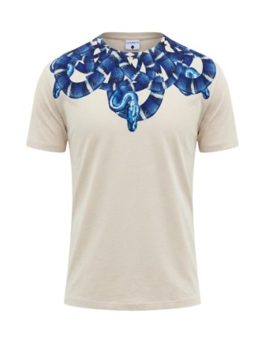 County Of Milan t-shirt homme beige imprimé coton – Été