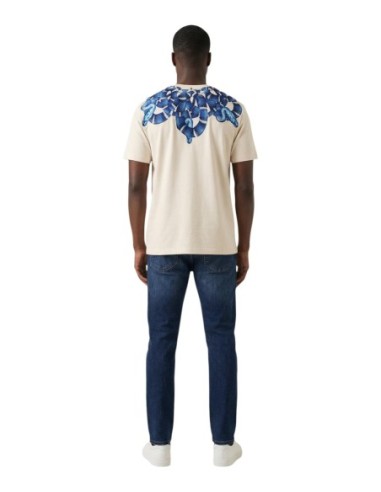 County Of Milan t-shirt homme beige imprimé coton – Été