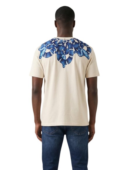 County Of Milan t-shirt homme beige imprimé coton – Été