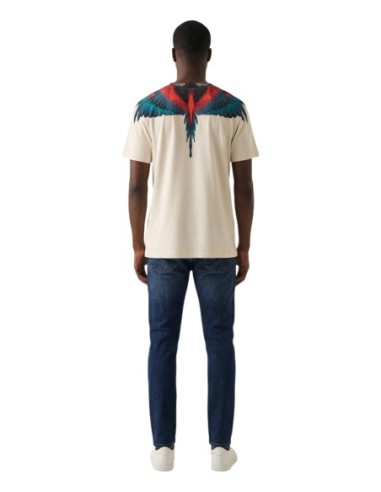County Of Milan t-shirt homme beige imprimé coton – Casual