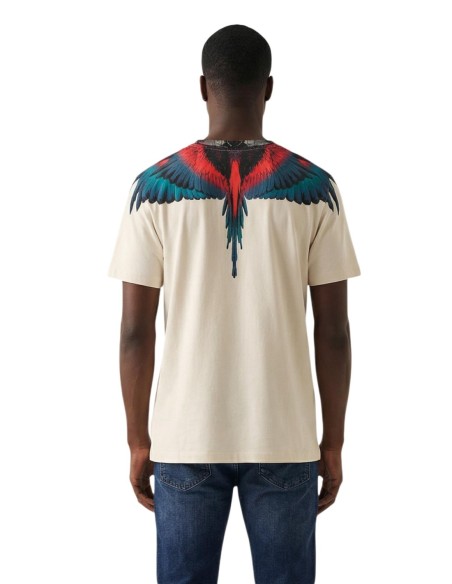 County Of Milan t-shirt homme beige imprimé coton – Casual