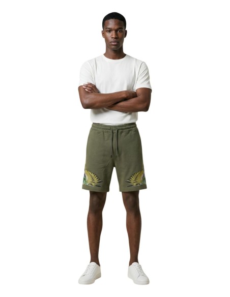 County Of Milan bermuda homme vert imprimé coton – Été