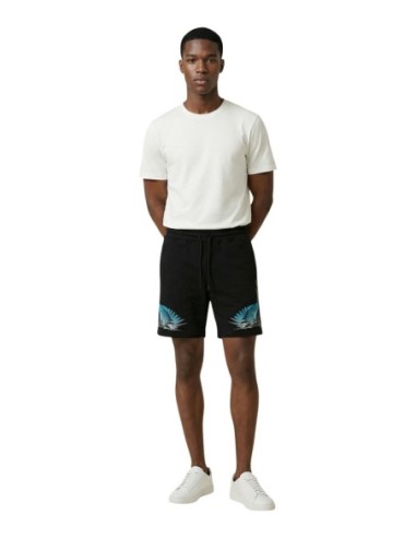County Of Milan bermuda homme noir imprimé coton – Casual