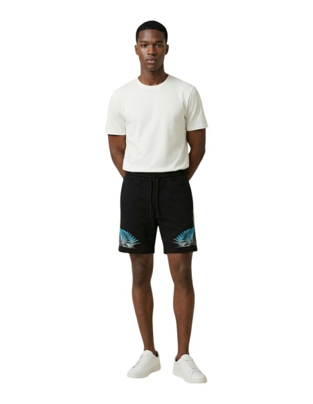 County Of Milan bermuda homme noir imprimé coton – Casual