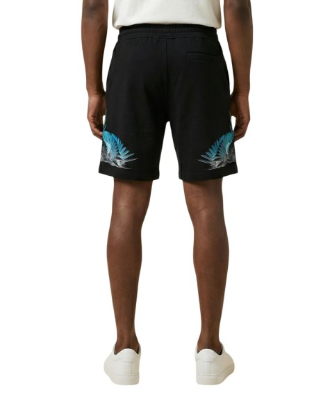 County Of Milan bermuda homme noir imprimé coton – Casual