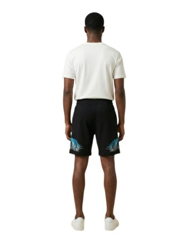 County Of Milan bermuda homme noir imprimé coton – Casual