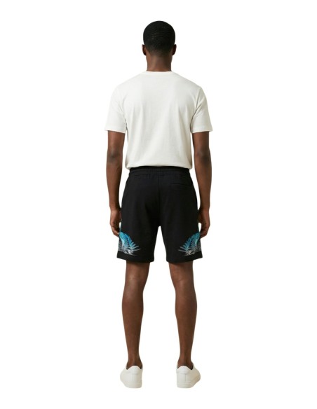 County Of Milan bermuda homme noir imprimé coton – Casual
