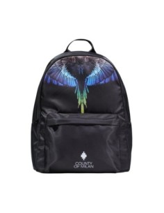 County Of Milan sac à dos homme nylon noir imprimé – Poches multiples