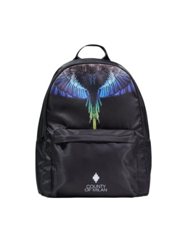 County Of Milan sac à dos homme nylon noir imprimé – Poches multiples