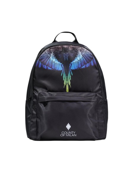 County Of Milan sac à dos homme nylon noir imprimé – Poches multiples