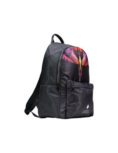 County Of Milan sac à dos homme nylon noir imprimé – Poches multiples