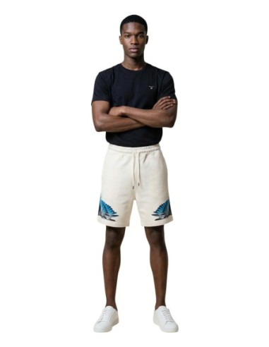 County Of Milan bermuda homme beige imprimé coton – Confort estival
