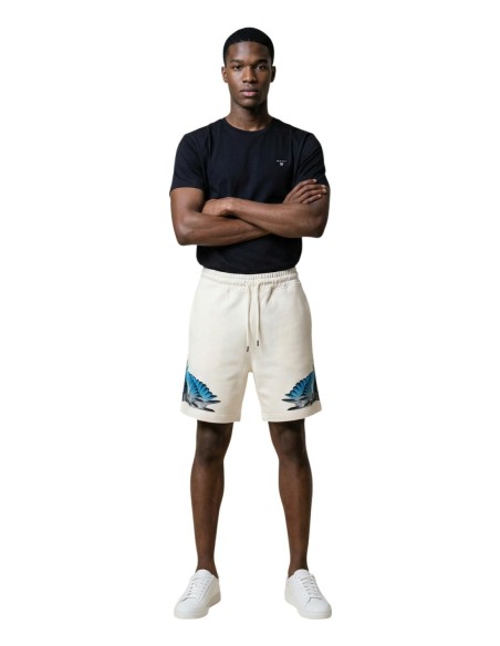 County Of Milan bermuda homme beige imprimé coton – Confort estival