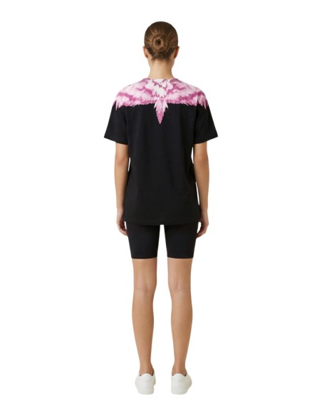 County Of Milan t-shirt femme noir imprimé coton – Casual chic