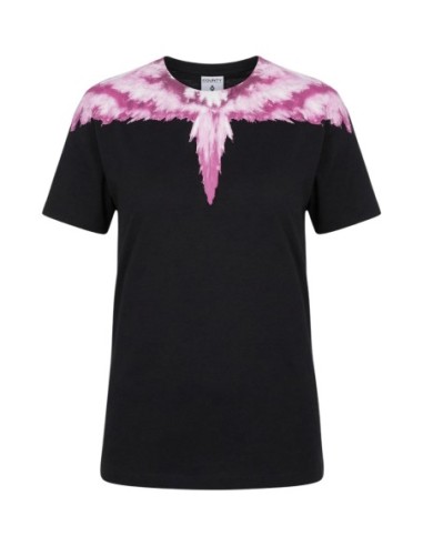 County Of Milan t-shirt femme noir imprimé coton – Casual chic
