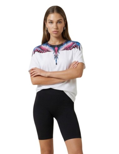 County Of Milan t-shirt femme blanc imprimé coton – Style moderne