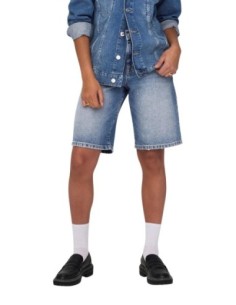 Shorts femme Only bleu effet usé