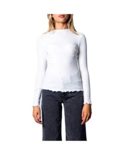 Pull femme Only blanc manches longues