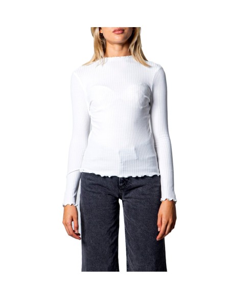 Pull femme Only blanc manches longues