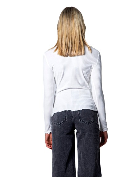 Pull femme Only blanc manches longues