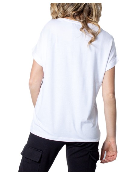 T-shirt femme Only blanc motif monochrome