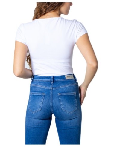 T-shirt femme Only blanc manches courtes