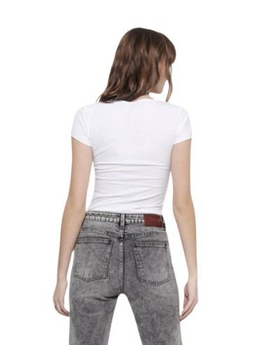T-shirt femme Only blanc manches courtes