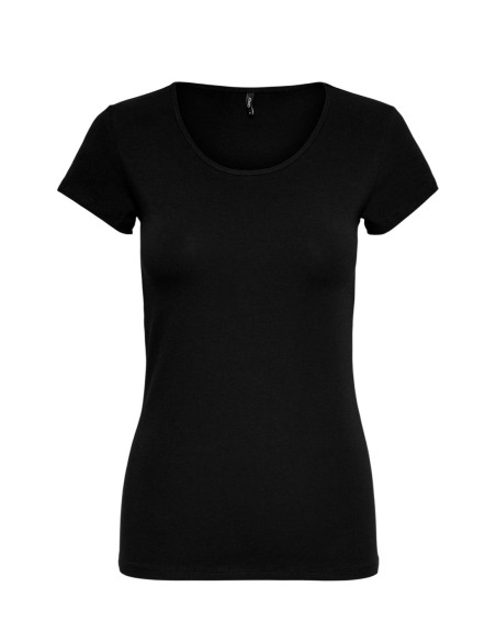 T-shirt femme Only noir manches courtes