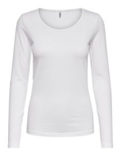 T-shirt femme Only blanc manches longues