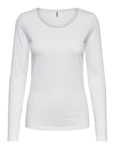 T-shirt femme Only blanc manches longues