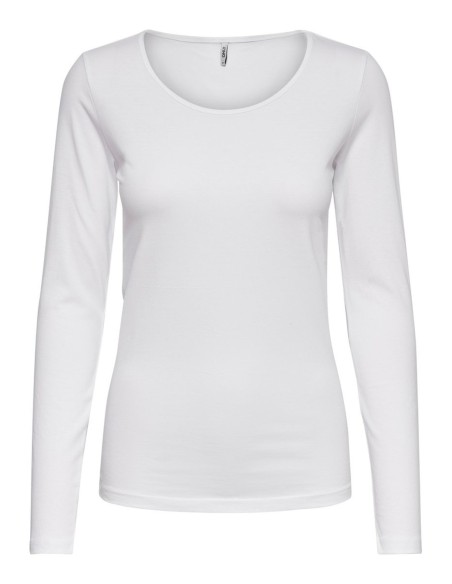 T-shirt femme Only blanc manches longues