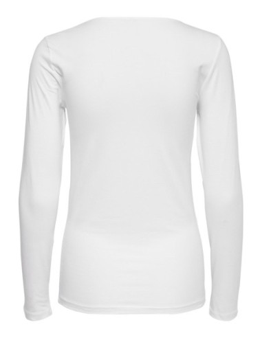 T-shirt femme Only blanc manches longues