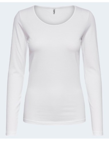 T-shirt femme Only blanc manches longues