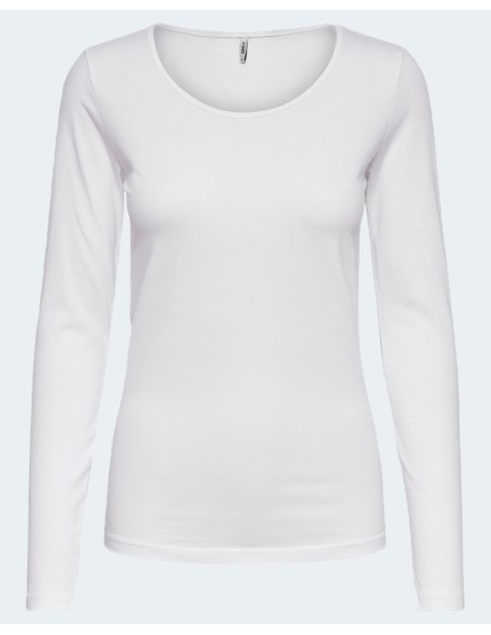 T-shirt femme Only blanc manches longues