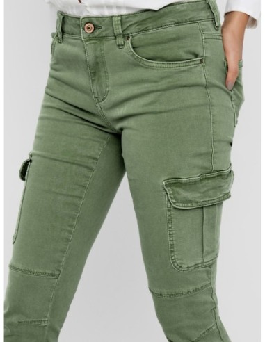 Jeans femme Only vert stretch
