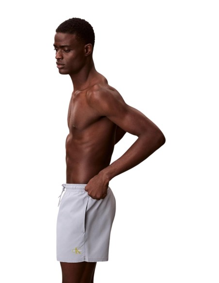 Maillot de bain homme Calvin Klein gris drawstring minimal