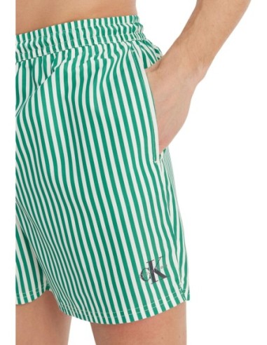 Maillot de bain homme Calvin Klein vert striped motion