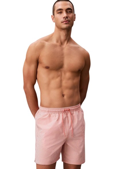 Maillot de bain homme Calvin Klein orange rayé
