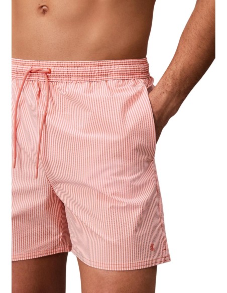 Maillot de bain homme Calvin Klein orange rayé