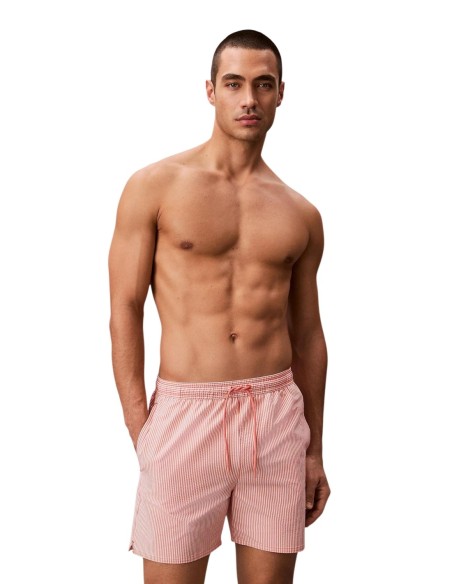 Maillot de bain homme Calvin Klein orange rayé