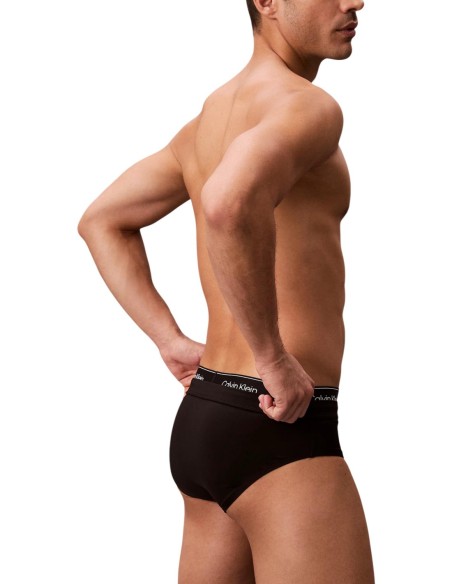 Slip de bain homme Calvin Klein noir double ceinture