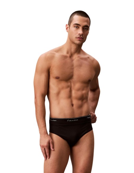 Slip de bain homme Calvin Klein noir double ceinture