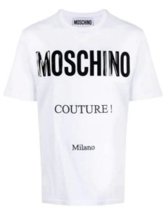 T-shirt homme Moschino blanc imprimé